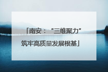 南安：“三维聚力”筑牢高质量发展根基