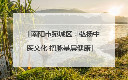 南阳市宛城区：弘扬中医文化 把脉基层健康