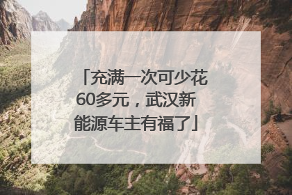 充满一次可少花60多元，武汉新能源车主有福了