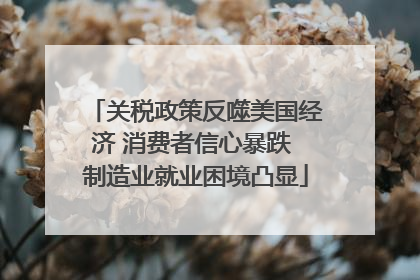 关税政策反噬美国经济 消费者信心暴跌 制造业就业困境凸显