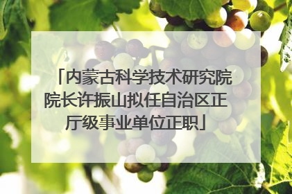 内蒙古科学技术研究院院长许振山拟任自治区正厅级事业单位正职