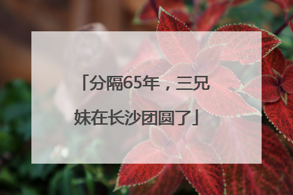 分隔65年，三兄妹在长沙团圆了