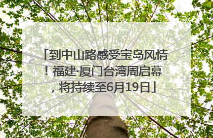 到中山路感受宝岛风情！福建·厦门台湾周启幕，将持续至6月19日