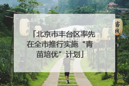 北京市丰台区率先在全市推行实施“青苗培优”计划