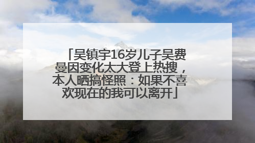 吴镇宇16岁儿子吴费曼因变化太大登上热搜，本人晒搞怪照：如果不喜欢现在的我可以离开