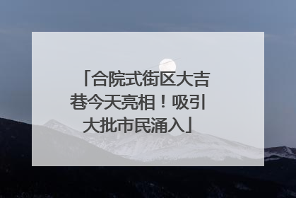 合院式街区大吉巷今天亮相！吸引大批市民涌入