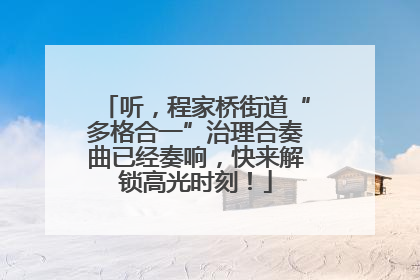 听，程家桥街道“多格合一”治理合奏曲已经奏响，快来解锁高光时刻！