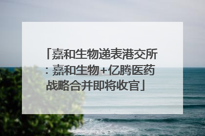 嘉和生物递表港交所：嘉和生物+亿腾医药战略合并即将收官