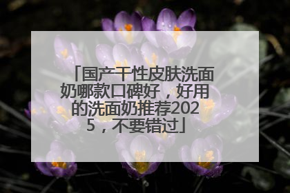 国产干性皮肤洗面奶哪款口碑好，好用的洗面奶推荐2025，不要错过