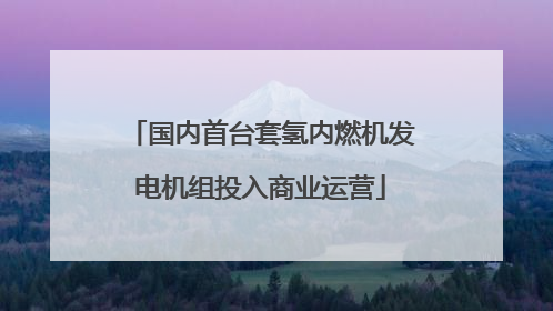 国内首台套氢内燃机发电机组投入商业运营