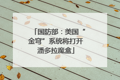 国防部：美国“金穹”系统将打开潘多拉魔盒