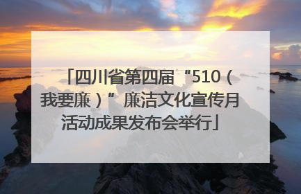 四川省第四届“510（我要廉）”廉洁文化宣传月活动成果发布会举行