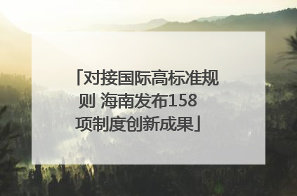 对接国际高标准规则 海南发布158项制度创新成果