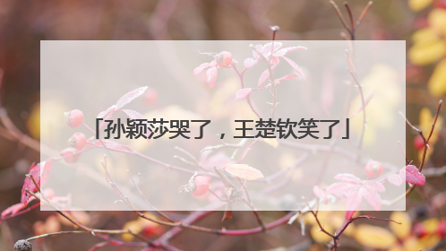 孙颖莎哭了，王楚钦笑了