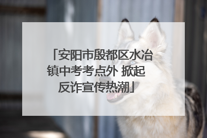 安阳市殷都区水冶镇中考考点外 掀起反诈宣传热潮