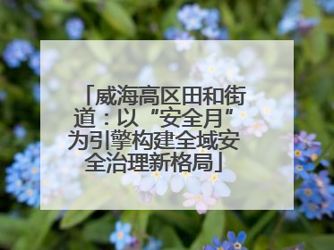 威海高区田和街道：以“安全月”为引擎构建全域安全治理新格局