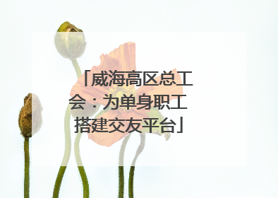 威海高区总工会：为单身职工搭建交友平台