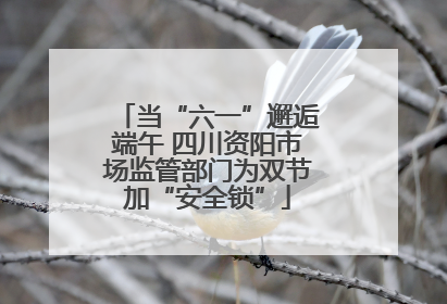 当“六一”邂逅端午 四川资阳市场监管部门为双节加“安全锁”