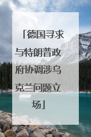德国寻求与特朗普政府协调涉乌克兰问题立场