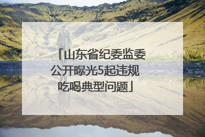 山东省纪委监委公开曝光5起违规吃喝典型问题