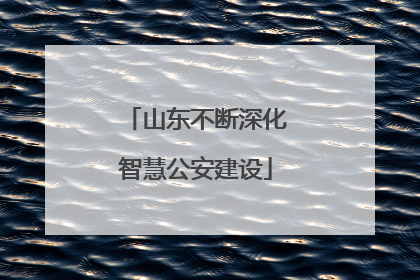 山东不断深化智慧公安建设
