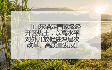 山东锚定国家级经开区热土，以高水平对外开放促进深层次改革、高质量发展