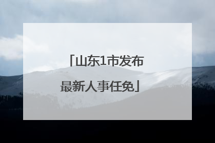 山东1市发布最新人事任免