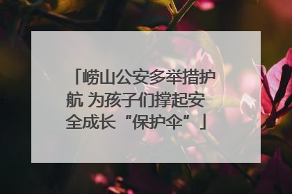 崂山公安多举措护航 为孩子们撑起安全成长“保护伞”