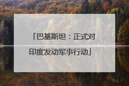 巴基斯坦：正式对印度发动军事行动
