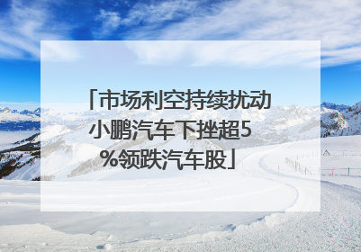 市场利空持续扰动 小鹏汽车下挫超5%领跌汽车股