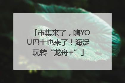 市集来了，嗨YOU巴士也来了！海淀玩转“龙舟+”