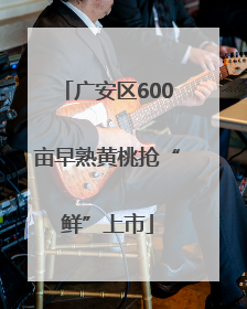 广安区600亩早熟黄桃抢“鲜”上市