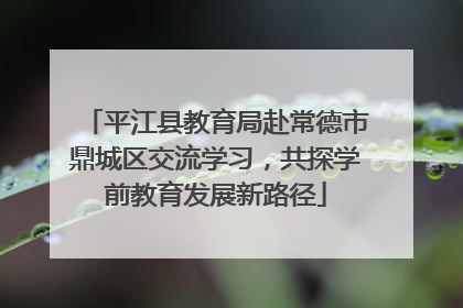 平江县教育局赴常德市鼎城区交流学习，共探学前教育发展新路径