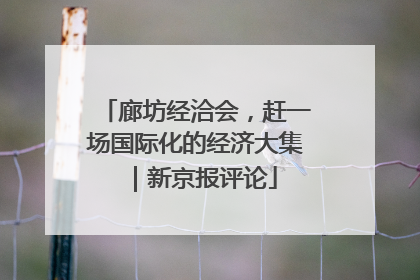 廊坊经洽会，赶一场国际化的经济大集｜新京报评论