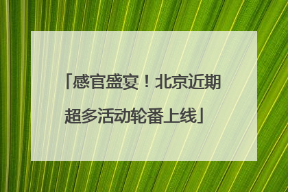 感官盛宴！北京近期超多活动轮番上线