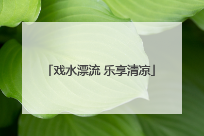 戏水漂流 乐享清凉