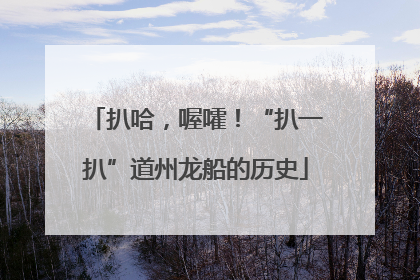 扒哈，喔嚯！“扒一扒”道州龙船的历史