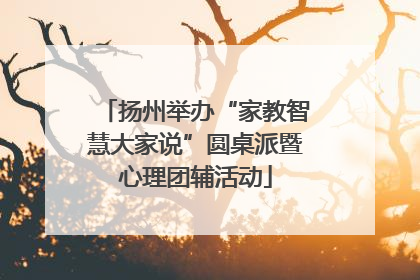 扬州举办“家教智慧大家说”圆桌派暨心理团辅活动
