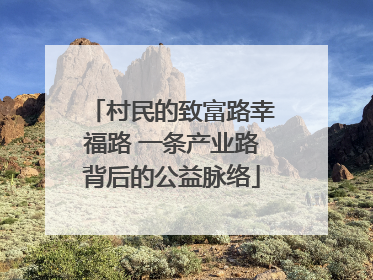 村民的致富路幸福路 一条产业路背后的公益脉络