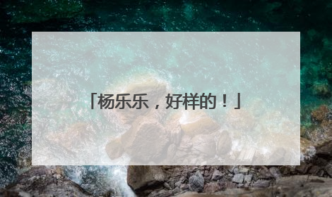 杨乐乐，好样的！