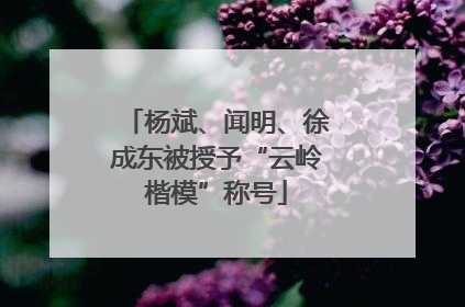 杨斌、闻明、徐成东被授予“云岭楷模”称号