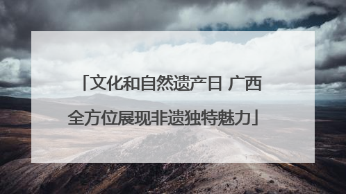 文化和自然遗产日 广西全方位展现非遗独特魅力