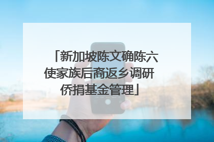新加坡陈文确陈六使家族后裔返乡调研侨捐基金管理
