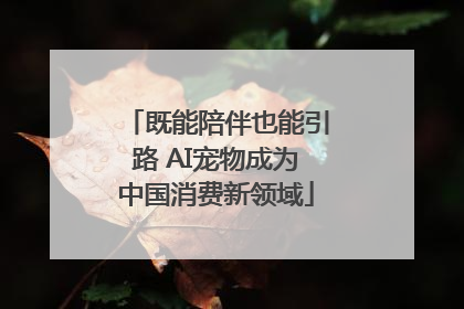 既能陪伴也能引路 AI宠物成为中国消费新领域