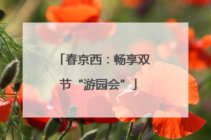 春京西：畅享双节“游园会”