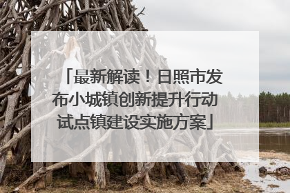 最新解读！日照市发布小城镇创新提升行动试点镇建设实施方案