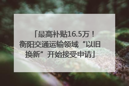 最高补贴16.5万！衡阳交通运输领域“以旧换新”开始接受申请