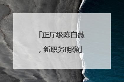 正厅级陈白薇，新职务明确