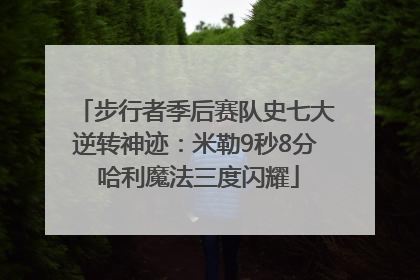 步行者季后赛队史七大逆转神迹：米勒9秒8分 哈利魔法三度闪耀