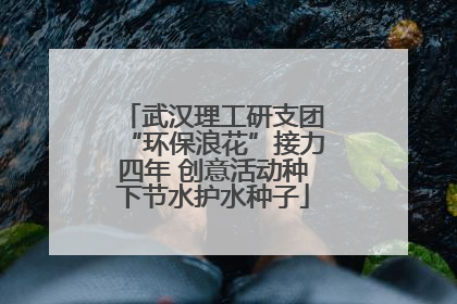 武汉理工研支团“环保浪花”接力四年 创意活动种下节水护水种子